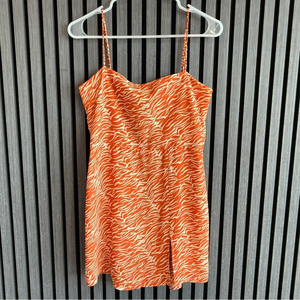 Resa Orange Zebra Print mini dress